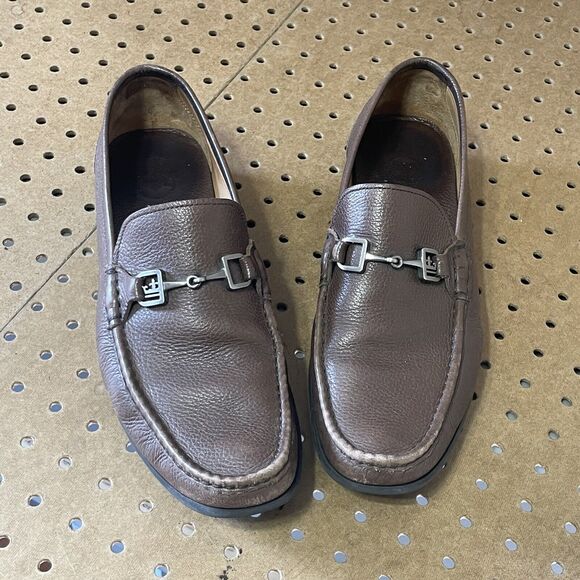 Peter Millar Crown Bit Leather Grain Loafer Shoes Brazil Made Brown Size 9.5 Men main image 6